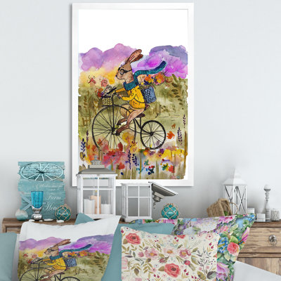 Mignon tour de vélo de lapin - peinture