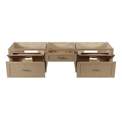 Ensemble de meuble-lavabo mural flottant double 84 po avec bureau Disar