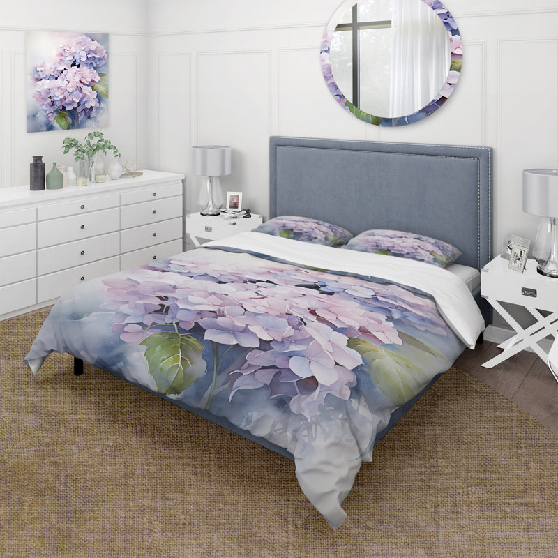 Ensemble de housse de couette en microfibre / polyester mauve, Housse de couette pour très grand lit et 2 très