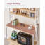 Kitchen Storage Rack, Coffee Bar, Baker’S Rack, Total 6 Shelves And 6 Hooks, For Microwave, Steel Frame, Industrial, 40 X 100 X 167 Cm