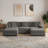 Milbrey 5-Piece Upholstered Light Gray Corduroy Modular Sectional Sofa With Removable Ottomans & Throw Pillows-1062816585
