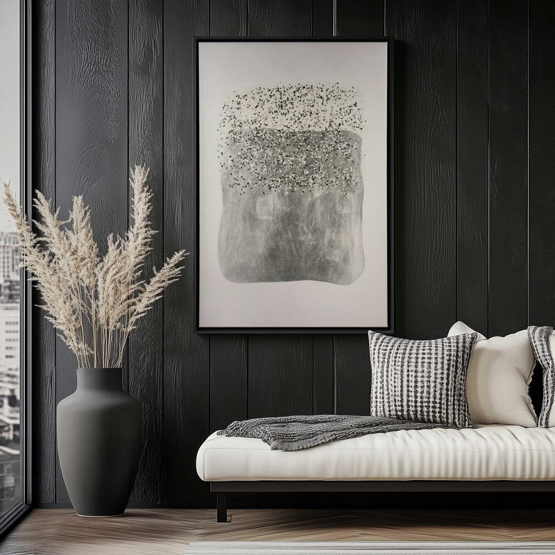 Metallic Rainfall I Canvas Print in a Frame, 18.75" H x 12.75" W, Satin Black