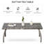 Table basse d'extérieur 35 po en rotin, gris