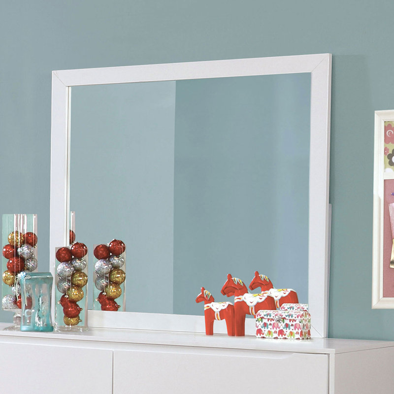 Miroir de commode mid-century modern Maspeth, Blanc