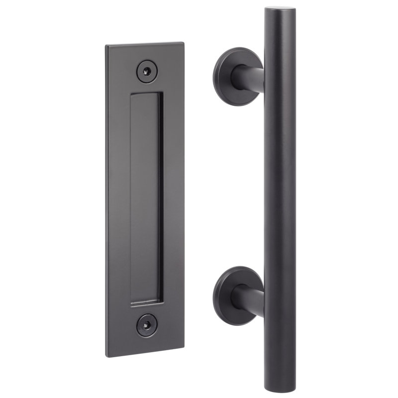 Flat Black 12" Modern Ladder Barn Door Handle