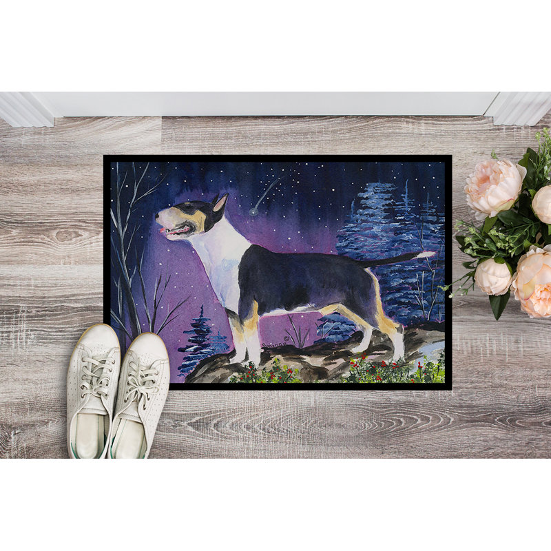 Tapis de porte intérieur anti-dérapant bull terrier, Rectangle 2 pi x 3 pi