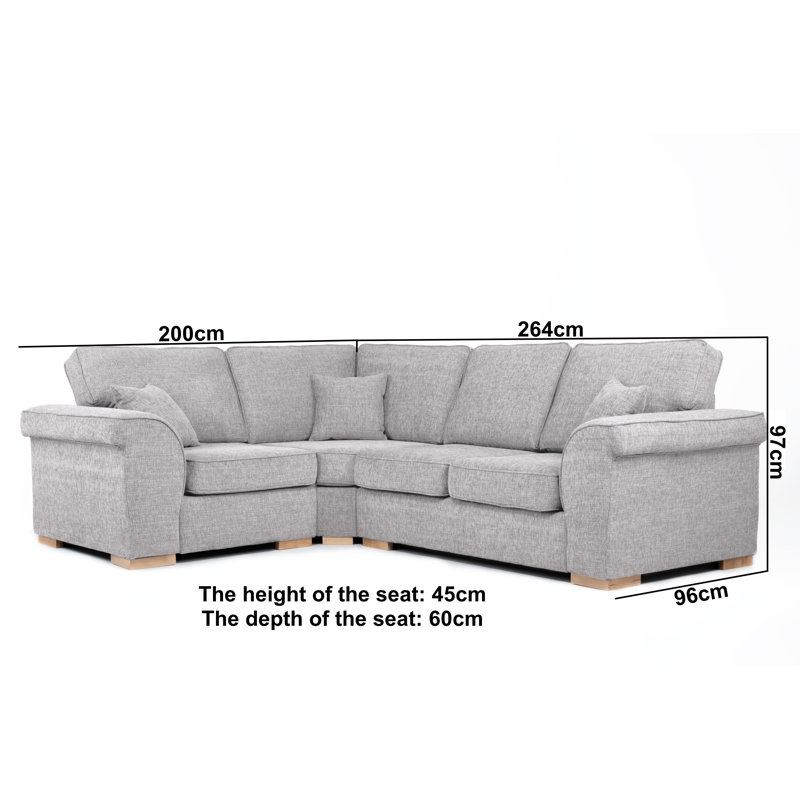 Picadilly Corner Sofa, Left Hand Facing, Silver