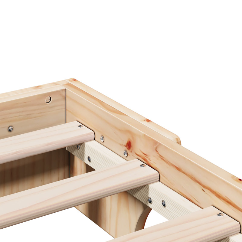 Bed Frame Solid Pine Wood, Single (3'), Natural