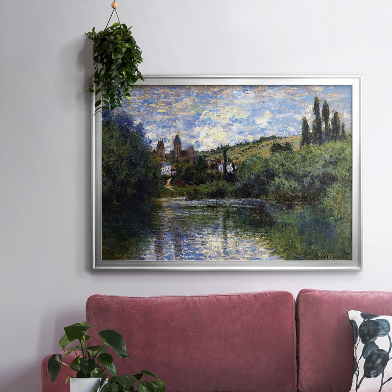 Vue de Vetheuil, 1880, reproduction d'art sur toile, Argent, H 18 po x l 26 po x P 1,5 po