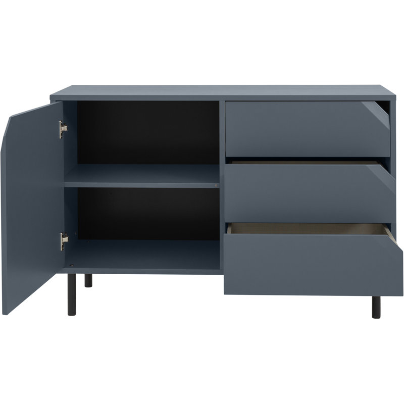 Buffet d'angle à 3 tiroirs de 46,02 po de largeur, Bleu