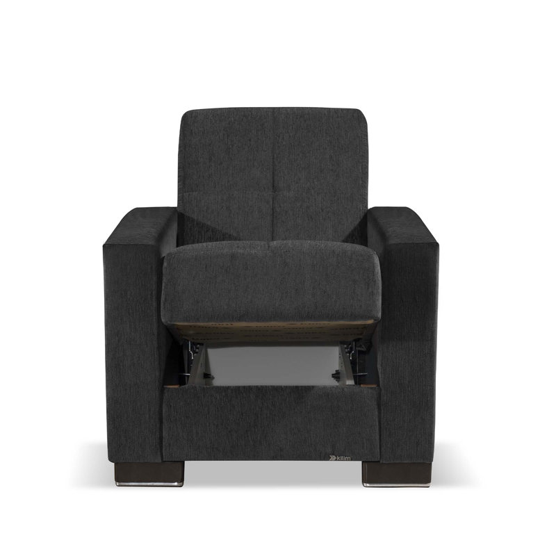 Fauteuil convertible 3-en-1 Annalice Armada, Microfibre gris foncé