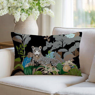 Oreiller rectangulaire réversible intérieur / extérieur Tai Leopard