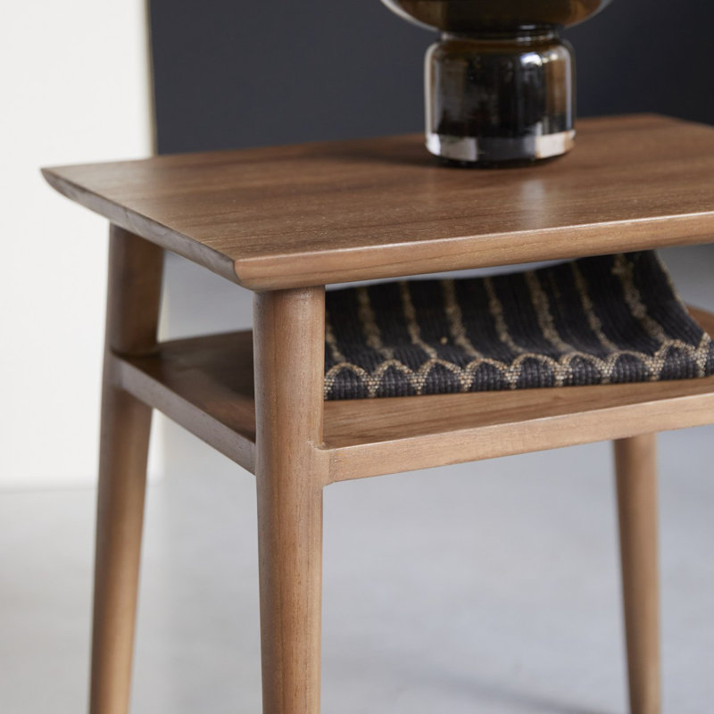 Vintage 45cm W Solid Wood Bedside Table