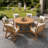 Durable Outdoor Patio Set For 6 - Spacious Round Table With Padded Chairs&Umbrella Hole For Outdoor Entertaining-1332381296