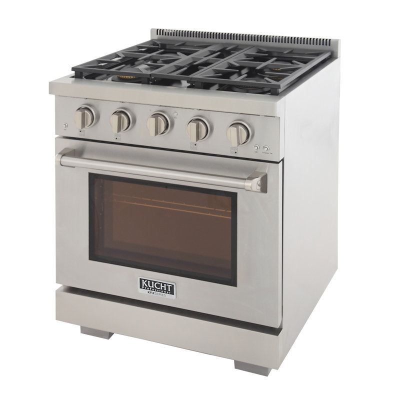 30 in. 4.2 cu. ft. Natural Gas Range and Convection Oven in Light Blue with True Simmer Burners, Stainless Steel, Natural Gas