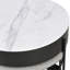 Table basse à plateau relevable moderne avec rangement et 3 repose-pieds blanc et noir