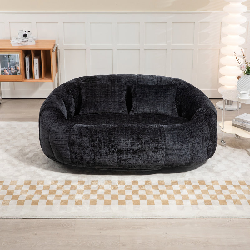 Fauteuil à billes Fauteuil à billes Fauteuil à billes Fauteuil à billes Fauteuil à billes à dossier haut et durable pour adultes et enfants, intérieur et extérieur, méridienne douce (Chenille)