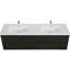 Meuble-lavabo mural 72 po avec lavabo, armoire de rangement flottante avec comptoir en résine de pierre et tiroirs à fermeture en douceur entièrement assemblés