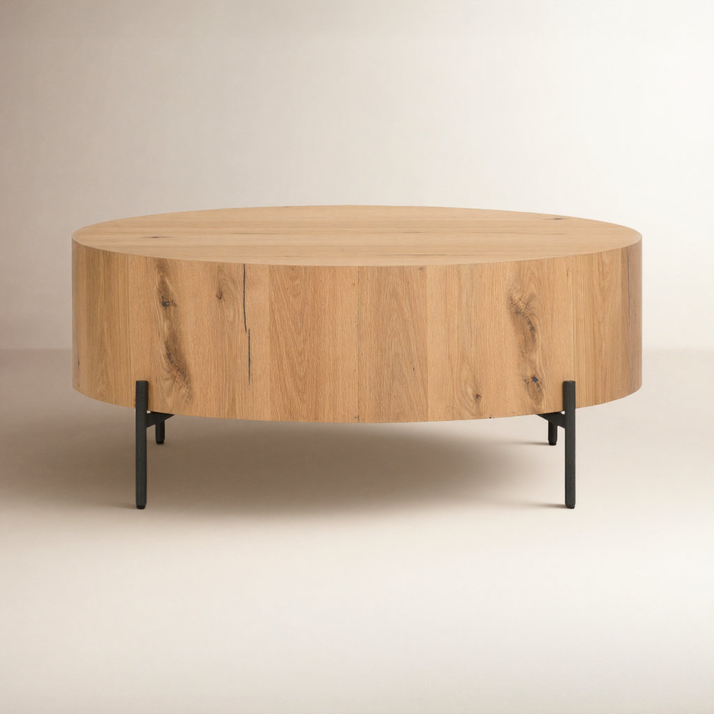 Aceton Single Coffee Table, Light Oak Resin