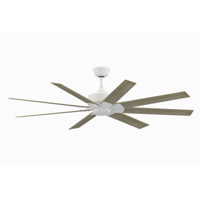 Levon 64 inch Indoor/Outdoor Smart Ceiling Fan - Matte White with Washed Pine Blades