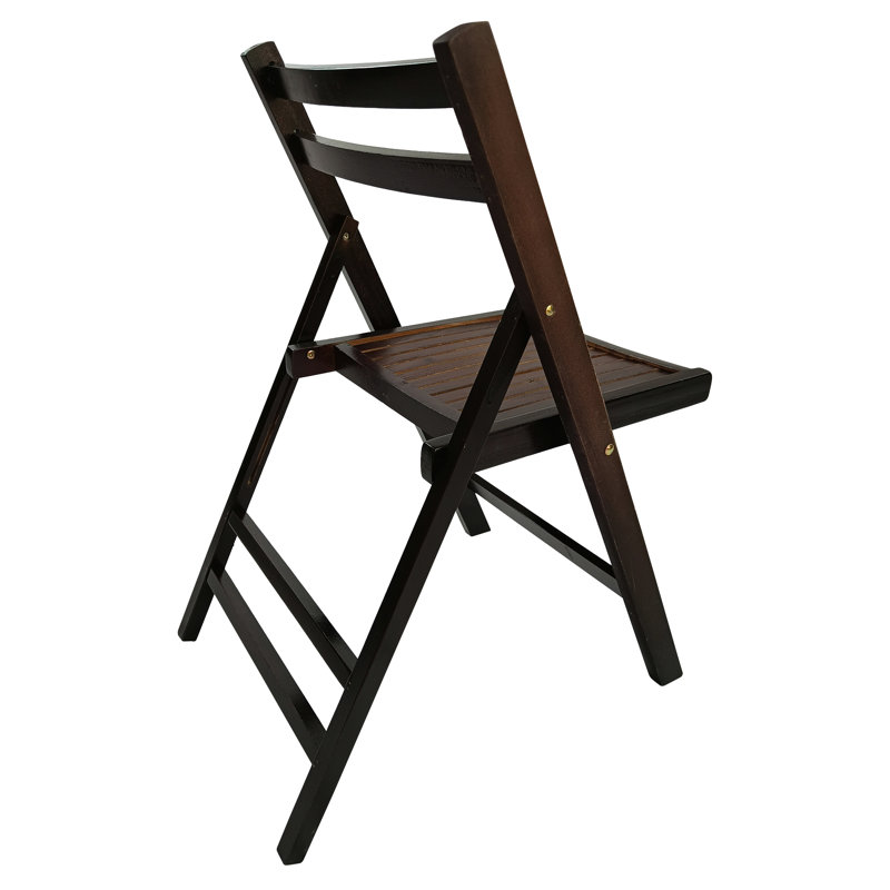 Chaise pliante en bois massif de 4, finition cerisier, avec un siège à lattes en cerisier, combinaison confortable, Cerisier