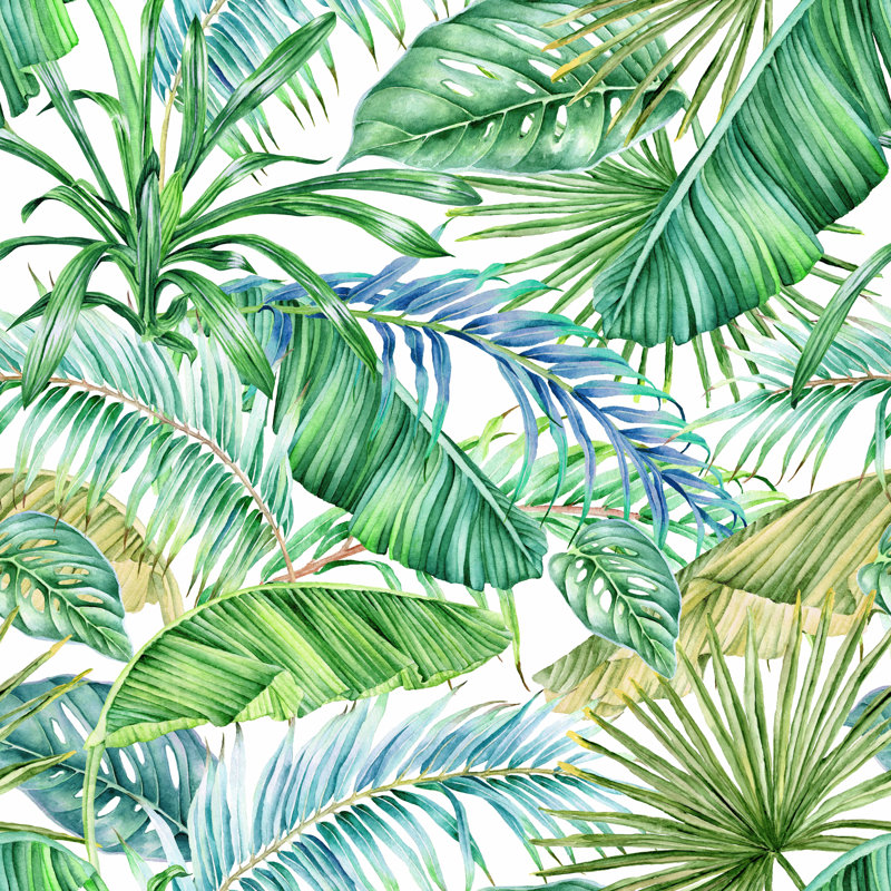 Murale feuilles tropicales Kellaman, L 100 po x L 100 po