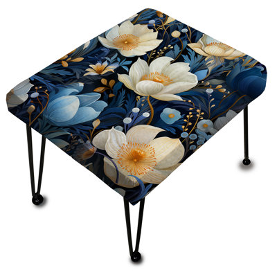 Blue Oasis Floral Blooming Garden - Repose-pieds rectangulaire floral
