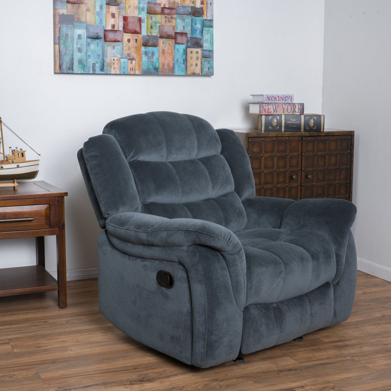 Fauteuil inclinable Texian, Polyester bleu-gris