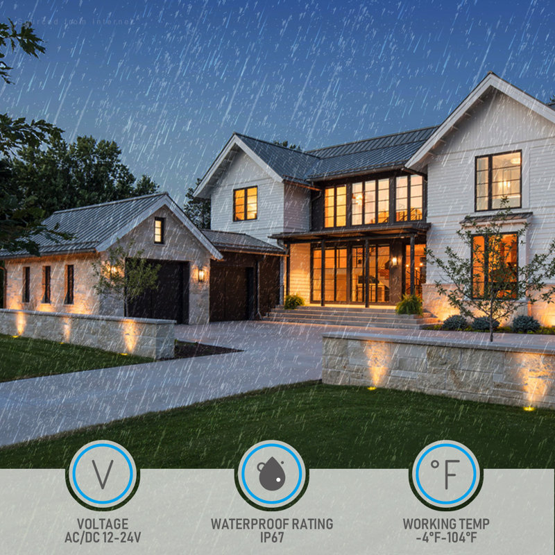LED Low Voltage Metal Well Light In Ground Landscape Light IP67 Waterproof, Black