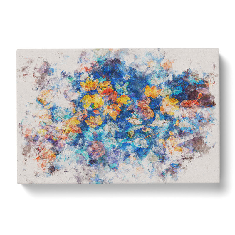 Multi Coloured Autumn Leaves - Wrapped Canvas Print, 35cm H x 50cm W x 3cm D
