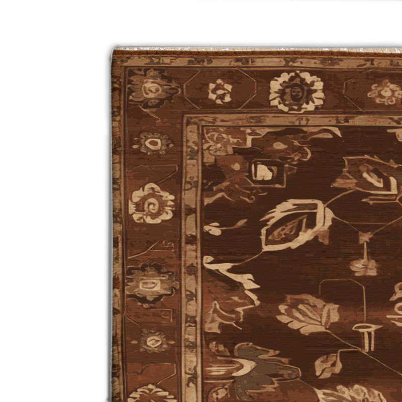 Tapis turc intérieur et extérieur brun, Rectangulaire 2 pi x 3 pi
