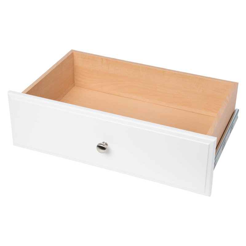 Tiroir à quadrillage en bois manufacturé, Blanc, H 8 po x l 24 po x P 14 po