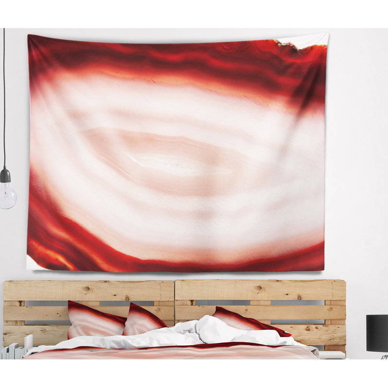 Agate de polyester avec tapisserie en cristal chalcedony avec accessoires suspendus inclus, H 68 po x l 80 po