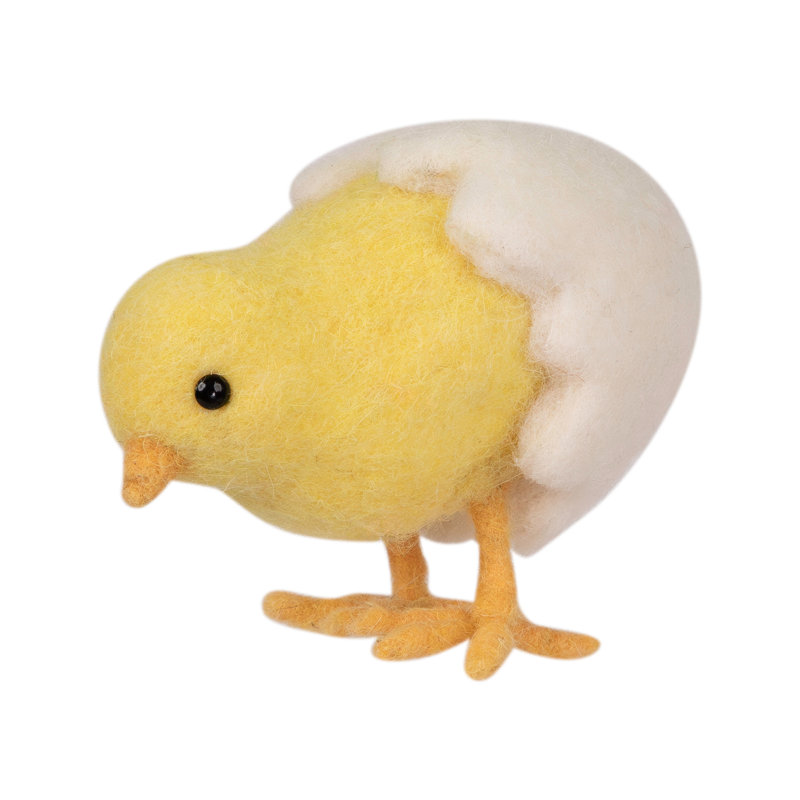 Figurine Hatching Egg Baby Spring Chick - 4,5 "- jaune et blanc