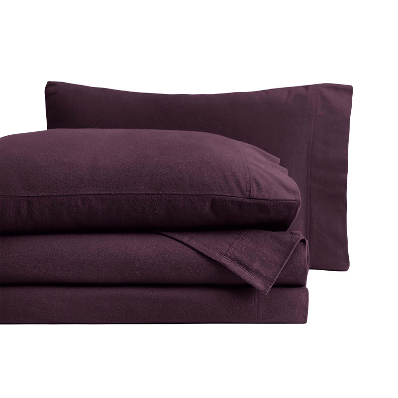 Ensemble de draps 100% flanelle de coton Blue Nile Mills, Mauve, Ensemble de draps pour lit simple TG avec 1 taie d