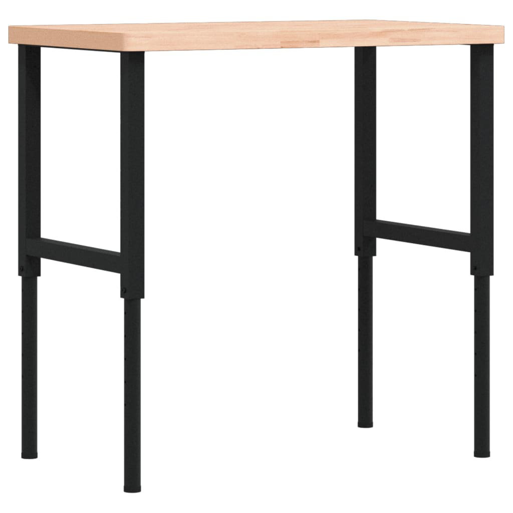 100cm W Solid Wood Top Height-Adjustable Workbench