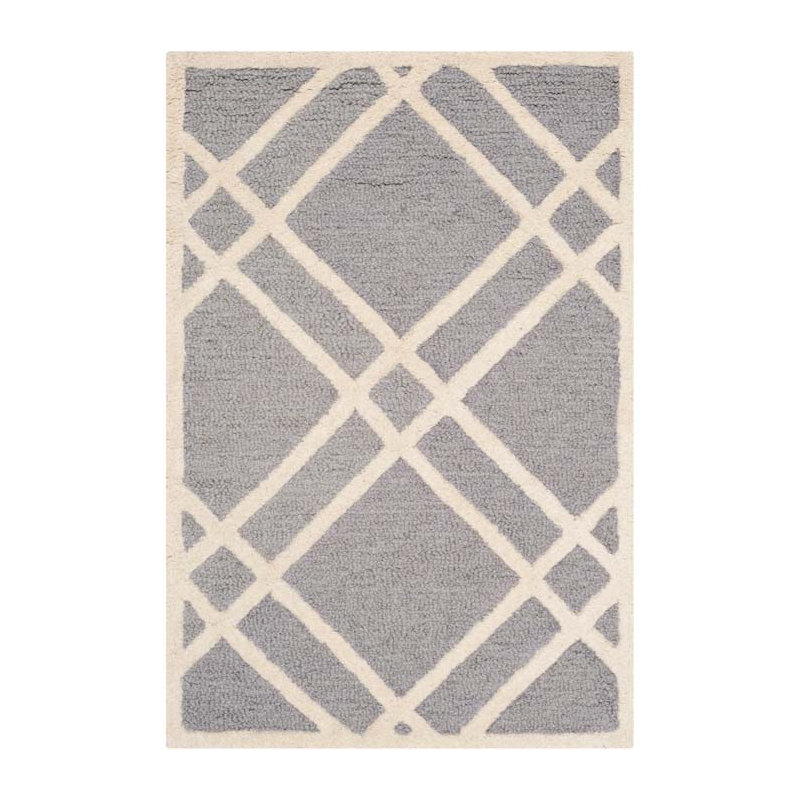 Deedgra Hand Tufted Wool Geometric Rug, Rectangle 3' x 5'