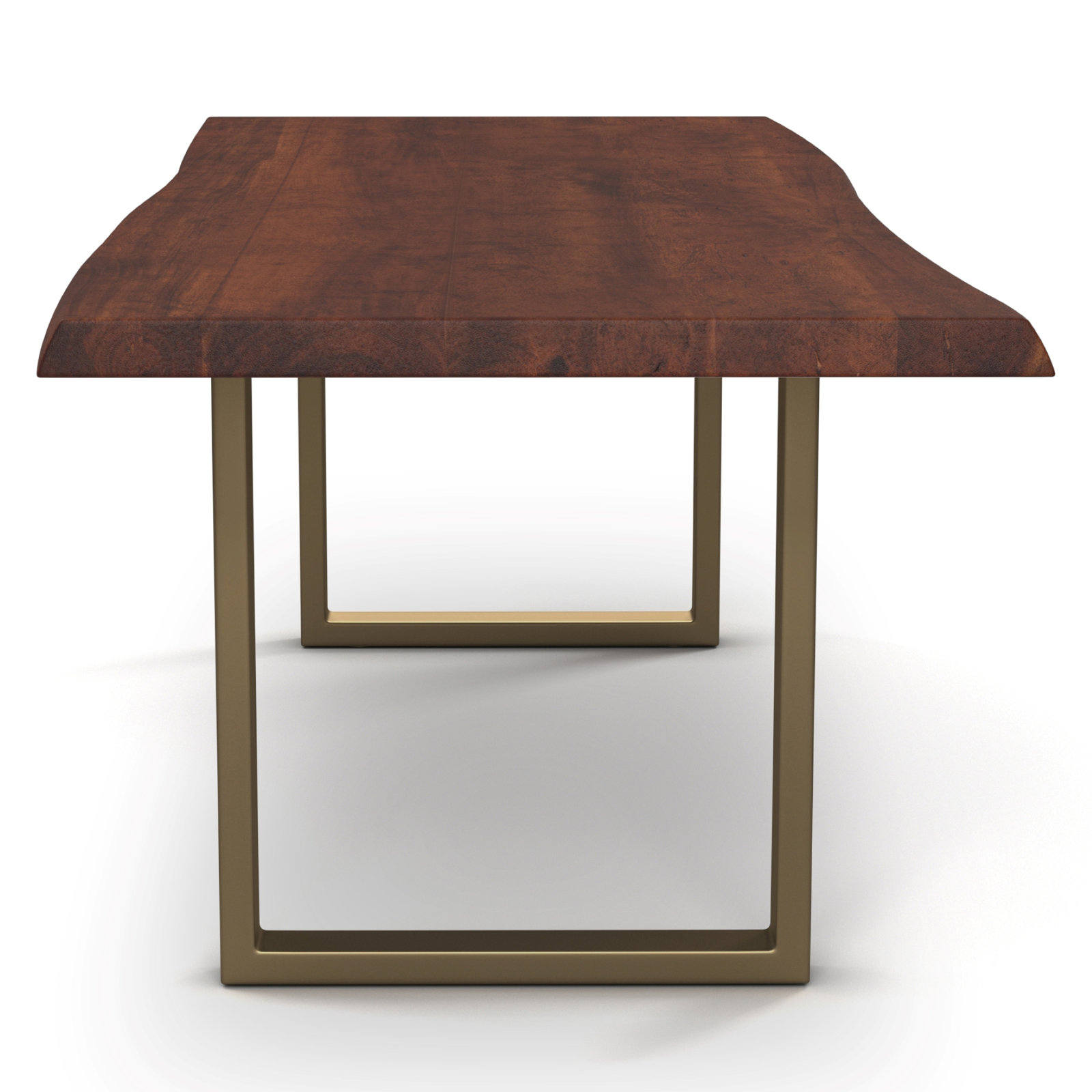 Colin Dining Table, Americano, Brass, 29.75"H x 92"L x 40"W