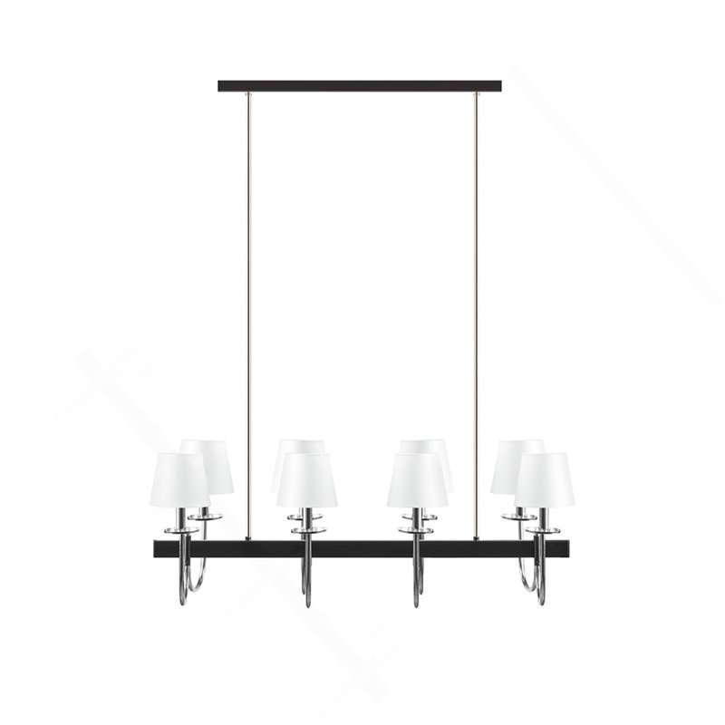 Lustre traditionnel 8 lumières avec abat-jour tambour