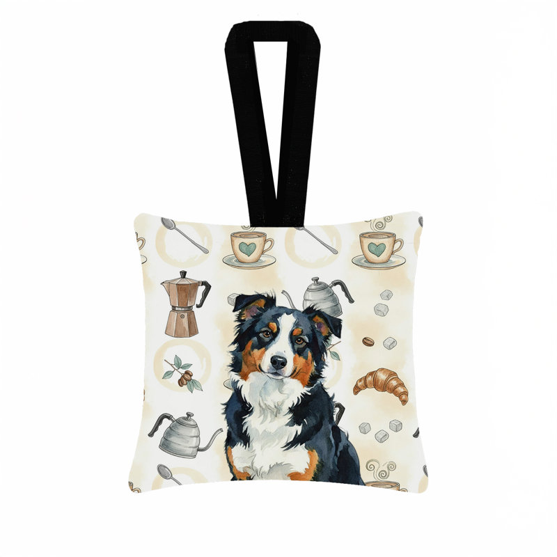 Ornement carré en tissu noir 3,5 "3,5", American Shepherd Black Tri