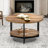 Caeron Round Coffee Table with 2-Tier Storage