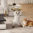 Modern Cat Side Table Floor Resin Figurine with Gold Tray End Table