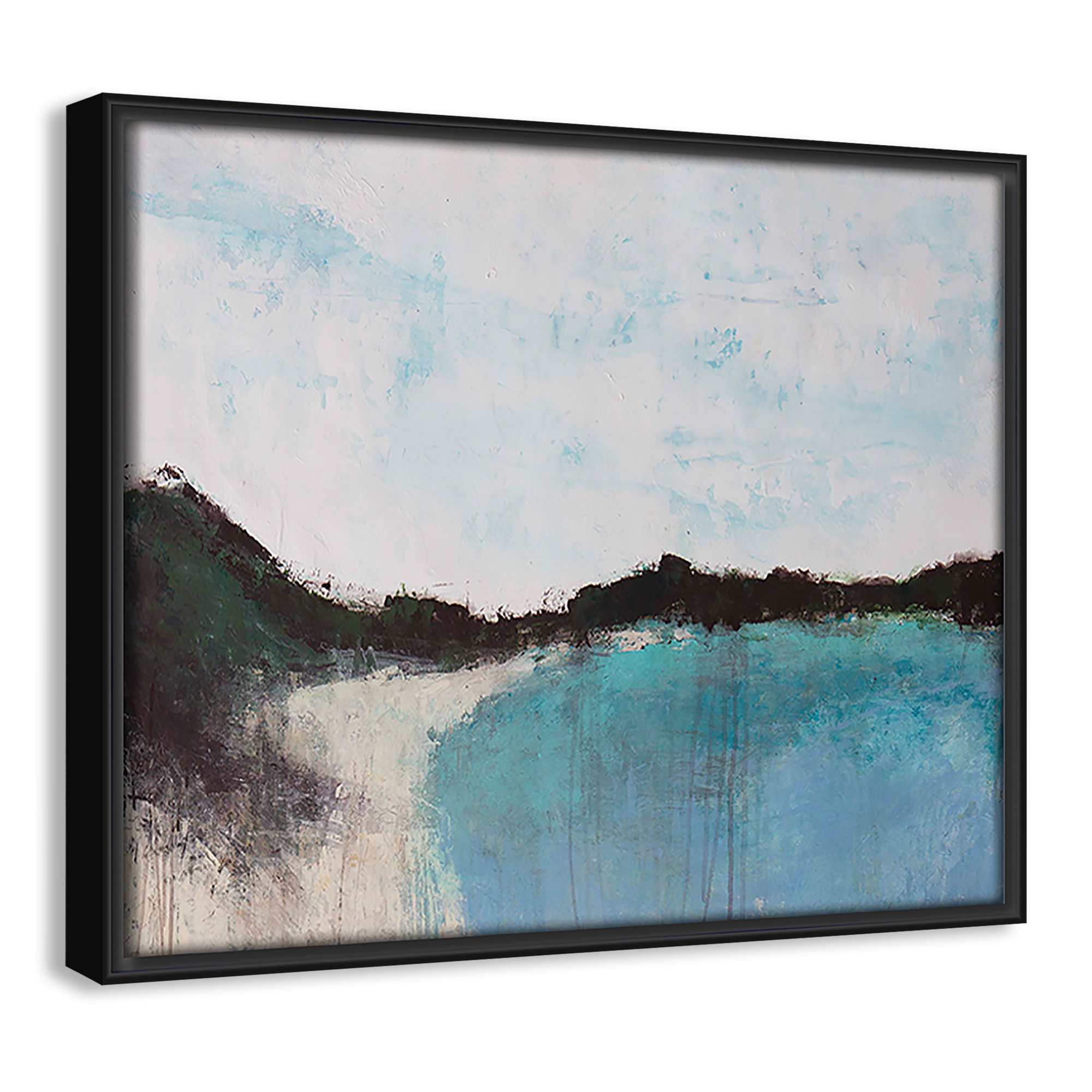 Mountainside Lakeview III by Filippo Ioco, 9.5'' H x 11.5'' W x 2'' D, Black Framed