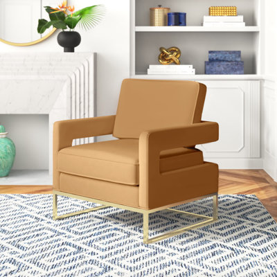 Fauteuil en velours l 33,5 po Isabel