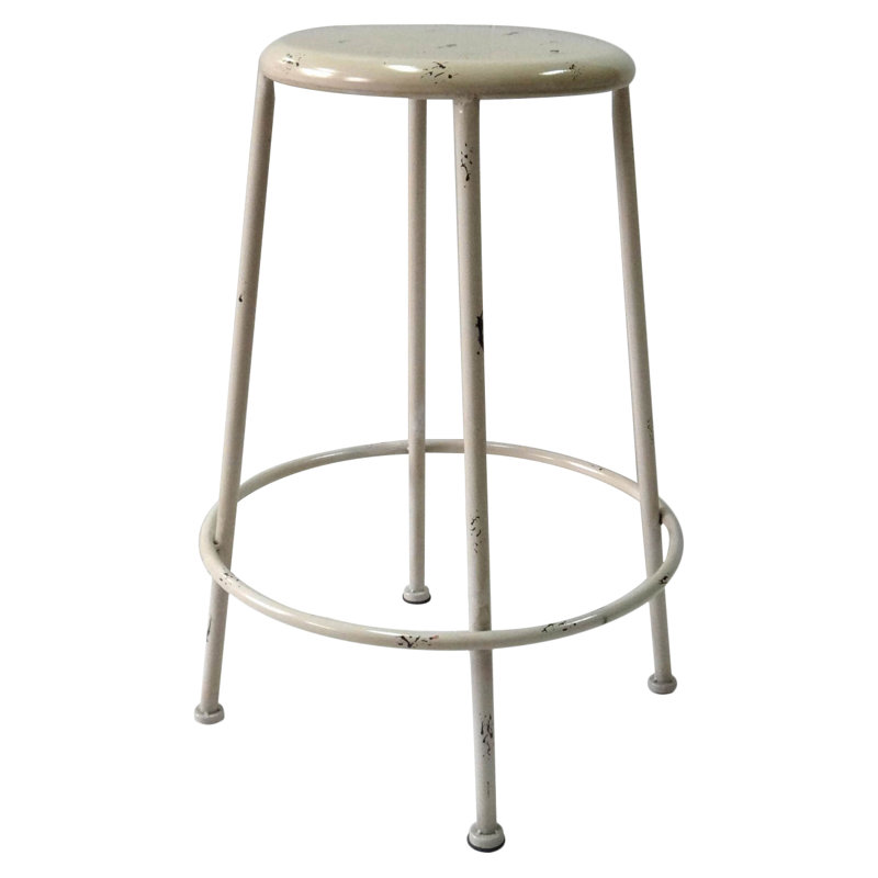Barbel Counter Stool with Metal Frame, Cream
