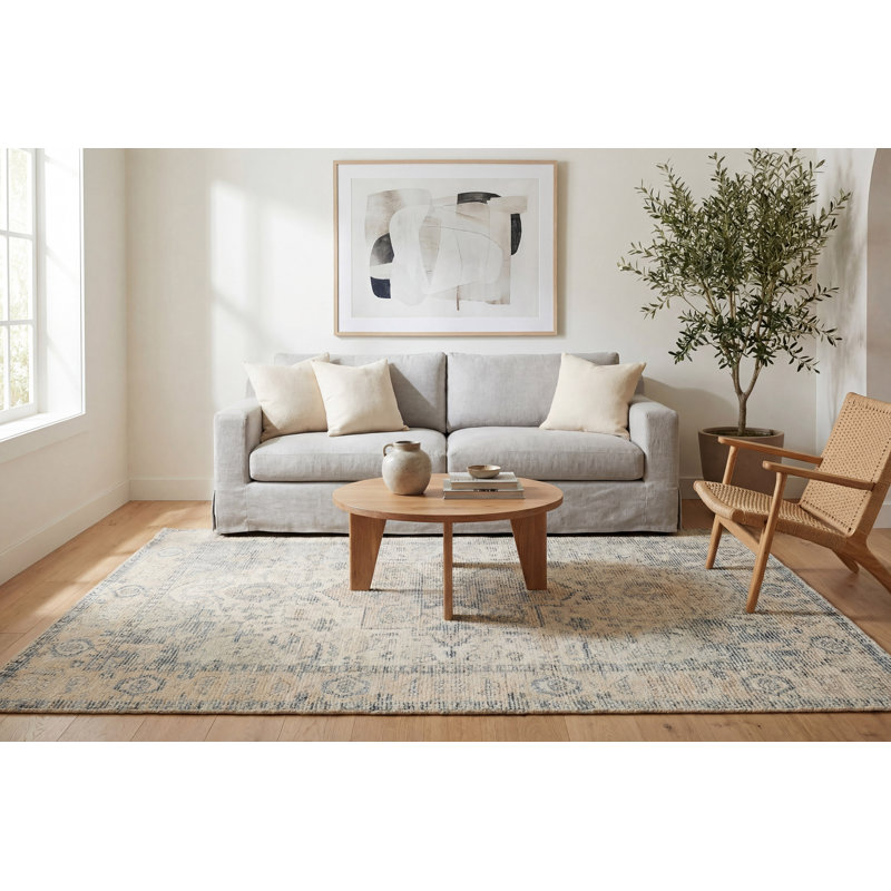 STEFANO 15701-850 BEIGE/NAVY, Rectangle 9' x 12'