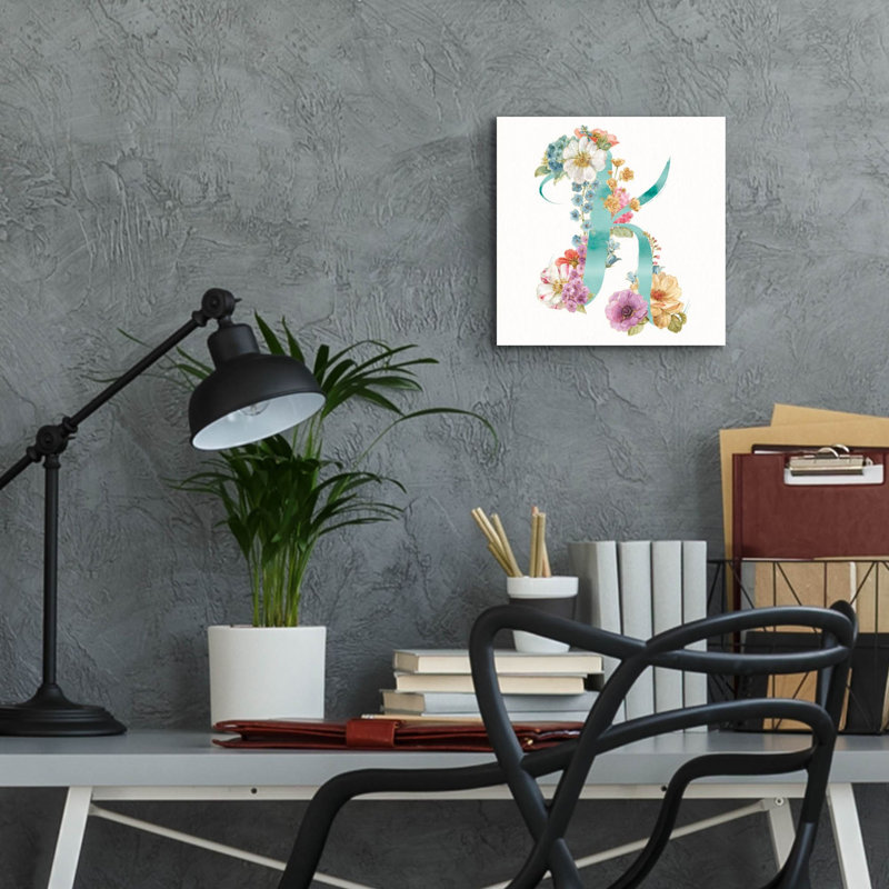 «Rainbow Seeds Monogram K» par Lisa Audit, art mural en verre acrylique, H 12 po x l 12 po x P 0,13 po