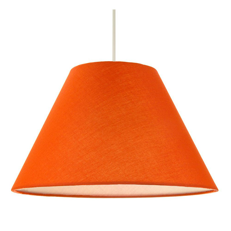 Traditional Cotton Coolie Lampshade Suitable for Table Lamp or Pendant, Orange, 18 x 30cm