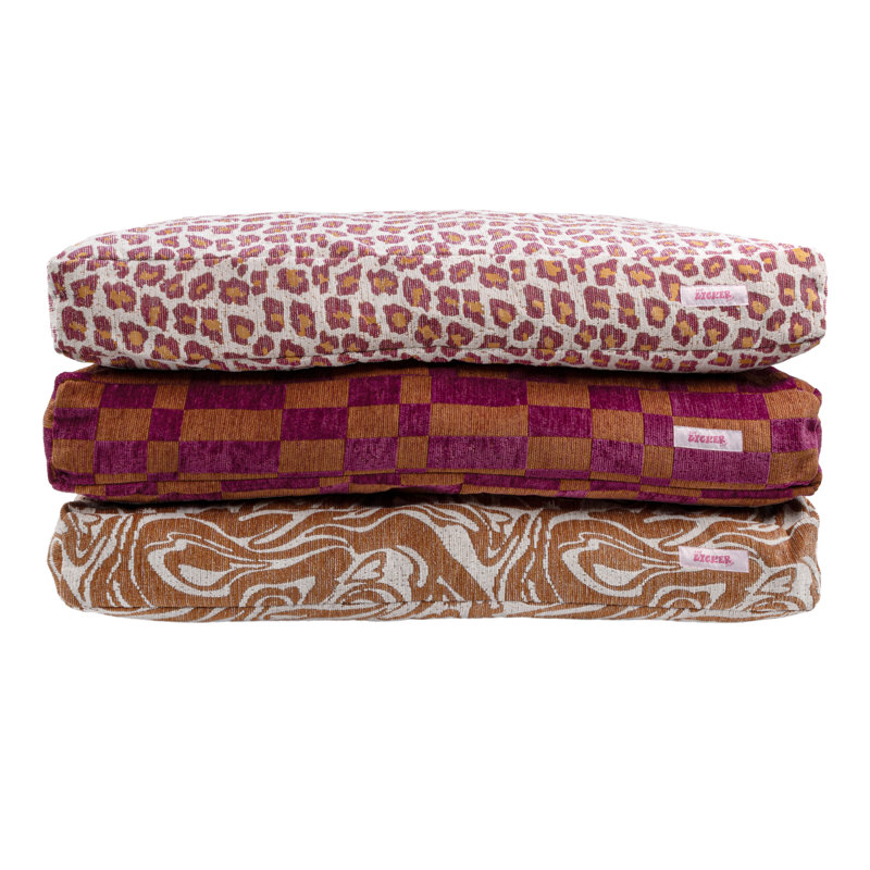 Medium Beige and Cream Polyester Bolster Pet Bed