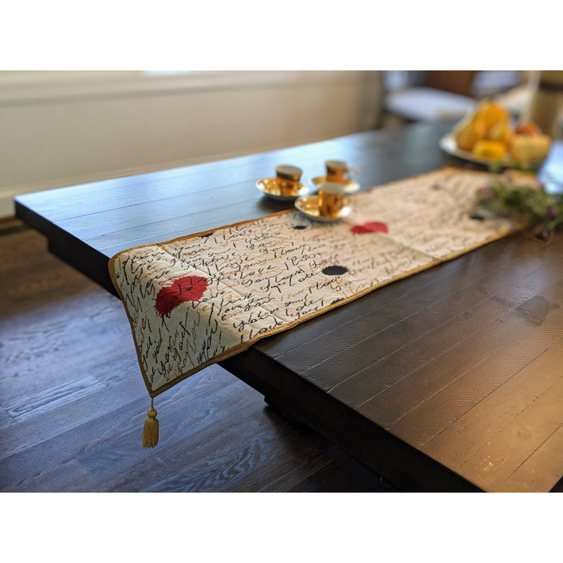 I Love You Tapestry Table Runner, 120" L x 13" W